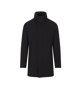Montecore - Cappotto - long double-layer coat in dark blue technical fabric