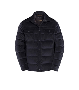 MoORER - Giubbotti - veton overshirt trapuntata velluto blu