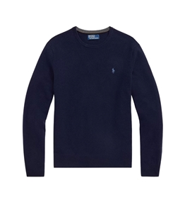 POLO RALPH LAUREN - Knitwear - hunter blue crew-up wool jersey