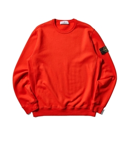 Stone Island - Felpe - felpa girocollo tinta in capo rosso scarlatto
