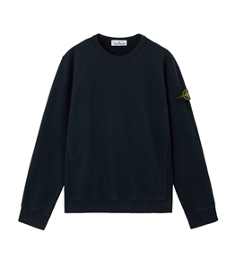 Stone Island - Felpe - brushed organic cotton fleece blu