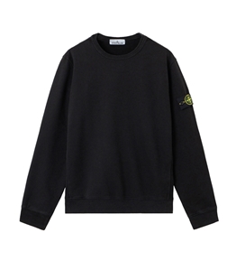 Stone Island - Felpe - brushed organic cotton fleece nero
