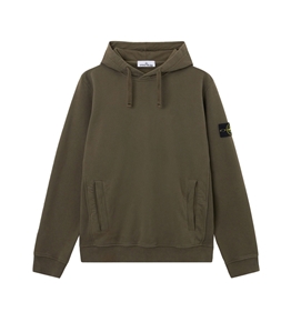 Stone Island - Felpe - brushed organic cotton fleece verde militare