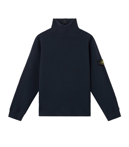 Stone Island - Felpe - ribbed wool nylon blu