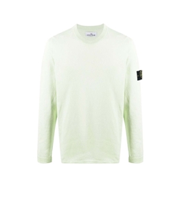 Stone Island - Knitwear - light green sweatshirt logo-patch