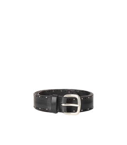 Orciani - Cinture - cintura bull soft micro-borchie in cuoio 3,5 cm nero