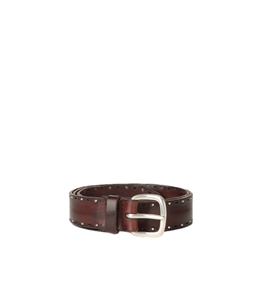 Orciani - Cinture - cintura bull soft micro-borchie in cuoio 3,5 cm testa di moro