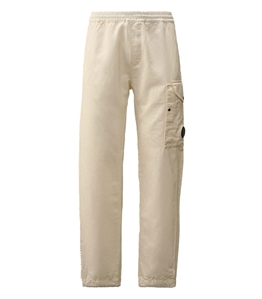 C.P. COMPANY - Pantaloni - cotton linen loose pants gauze white