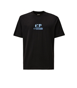 C.P. COMPANY - T-Shirt - 30/1 jersey graphic logo t-shirt total eclipse - blue