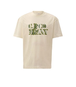 C.P. COMPANY - T-Shirt - 30/1 jersey blurred logo t-shirt gauze white