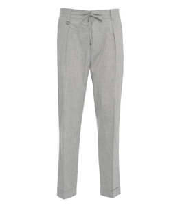 Paolo Pecora - Pants - drawstring chino trousers melange grey