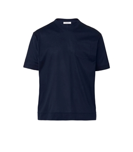 Paolo Pecora - T-Shirt - t-shirt in jersey lucido blu navy