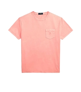 POLO RALPH LAUREN - T-Shirt - maglietta con tasca a tintura minerale rosa