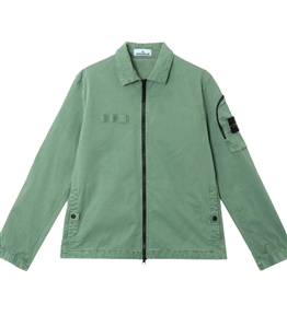 Stone Island - Shirts - organic stretch broken twill cotton 'old' effect menta