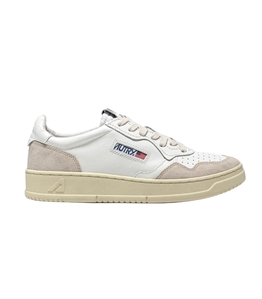 Autry - Footwear - medalist low in white leather and beige suede