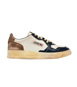 Autry - Scarpe - Sneakers - medalist low super vintage in pelle bianca rame e space