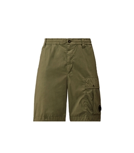 C.P. COMPANY - Bermuda - 50 fili stretch loose lens cargo shorts laurel wreath - green