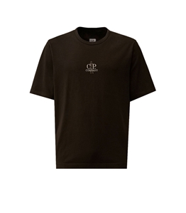 C.P. COMPANY - T-Shirt - 1020 jersey short sleeve embroidery t-shirt black