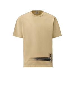 C.P. COMPANY - T-Shirt - 24/1 jersey short sleeve bottom logo t-shirt frozen dew - white