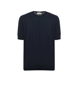 Filippo De Laurentiis - Maglie - t-shirt in maglia a coste navy