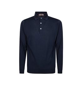 Filippo De Laurentiis - Polo - maglia a polo cotone crepe navy