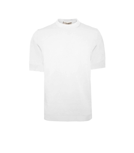 Filippo De Laurentiis - T-Shirt - optical white crepe cotton t-shirt
