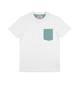 Mc2 Saint Barth - T-Shirt - t-shirt in cotone con taschino a stampa meadow tie verde