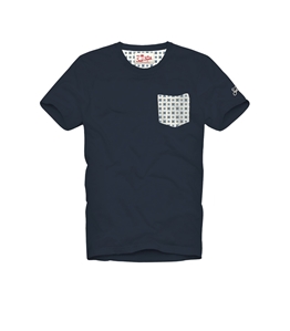 Mc2 Saint Barth - T-Shirt - t-shirt blanche con taschino celestie tie
