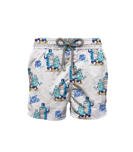 Mc2 Saint Barth - Costumi - costume mare gustavia in tessuto leggero con stampa gino e tony