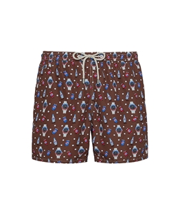 Mc2 Saint Barth - Costumi - costume lighting in tessuto leggero con stampa orologi