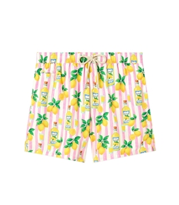 Mc2 Saint Barth - Costumi - costume mare lighting a righe rosa con stampa limoncello all-over