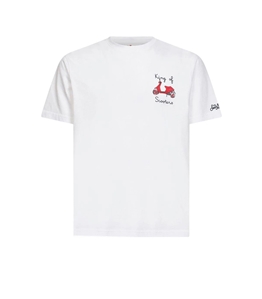 Mc2 Saint Barth - T-Shirt - portofino cotton jersey t-shirt with king of scooters embroidery