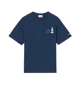Mc2 Saint Barth - T-Shirt - portofino blue t-shirt with sea wolf embroidery