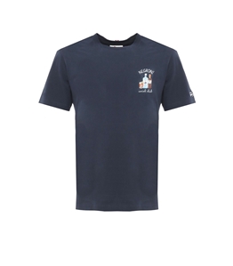 Mc2 Saint Barth - T-Shirt - portofino cotton jersey t-shirt with social negroni embroidery