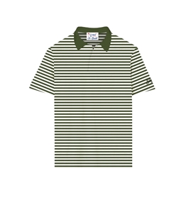 Mc2 Saint Barth - T-Shirt - polo portland in piquet di cotone a righe verde