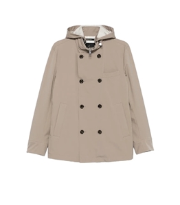 Montecore - Giubbotti - giacca doppiopetto con cappuccio tortora