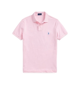 POLO RALPH LAUREN - Polo - polo in piqu custom slim-fit rosa pallido blu