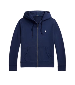 POLO RALPH LAUREN - Felpe - felpa con cappuccio in cotone loopback blu navy