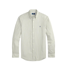 POLO RALPH LAUREN - Camicie - camicia in popeline a righe custom-fit bianco beige costiero
