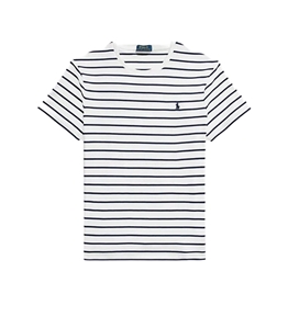 POLO RALPH LAUREN - T-Shirt - custom slim-fit cotton t-shirt white refined navy blue