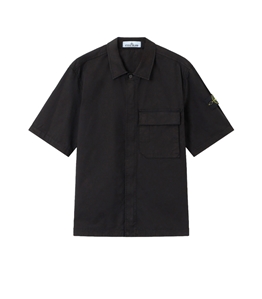 Stone Island - Shirts - stretch organic cotton twill black