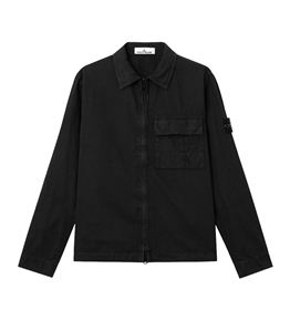 Stone Island - Shirts - brushed organic cotton canvas old effect black