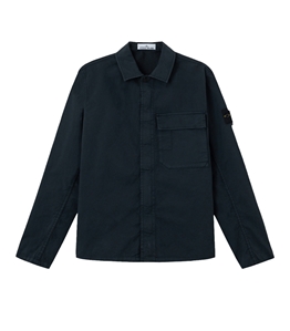 Stone Island - Shirts - stretch organic cotton twill blue