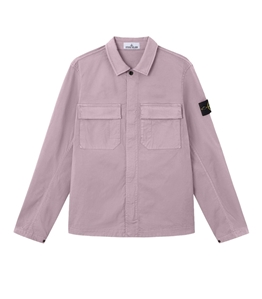 Stone Island - Shirts - stretch organic cotton twill gray purple