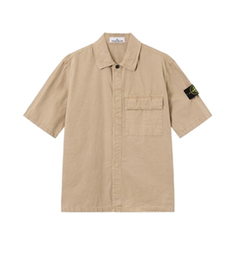 Stone Island - Camicie - brushed organic cotton canvas 'old' effect deserto