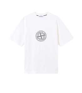 Stone Island - T-Shirt - organic cotton jersey bianco