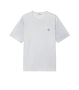 Stone Island - T-Shirt - combed organic cotton jersey reflective garment lamination cielo