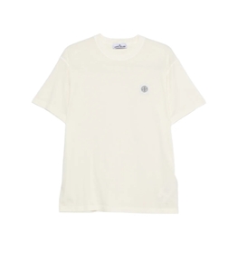 Stone Island - T-Shirt - organic cotton jersey fissato effect avorio