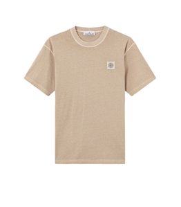 Stone Island - T-Shirt - organic cotton jersey 'fissato' effect deserto