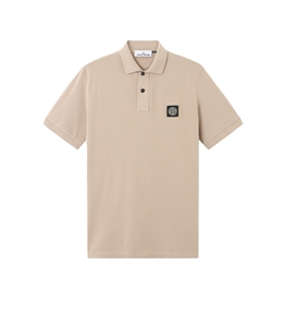 Stone Island - Polo - organic cotton piqu with stretch deserto
